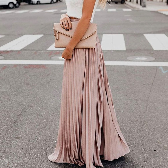 Dresses & Skirts - High Waist Pleated Chiffon Skirt